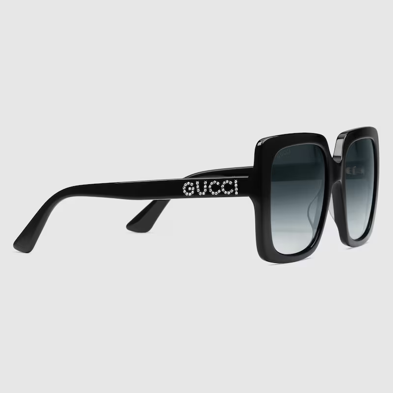 Gucci Gg0418s 001 Square Shape Glitter Black