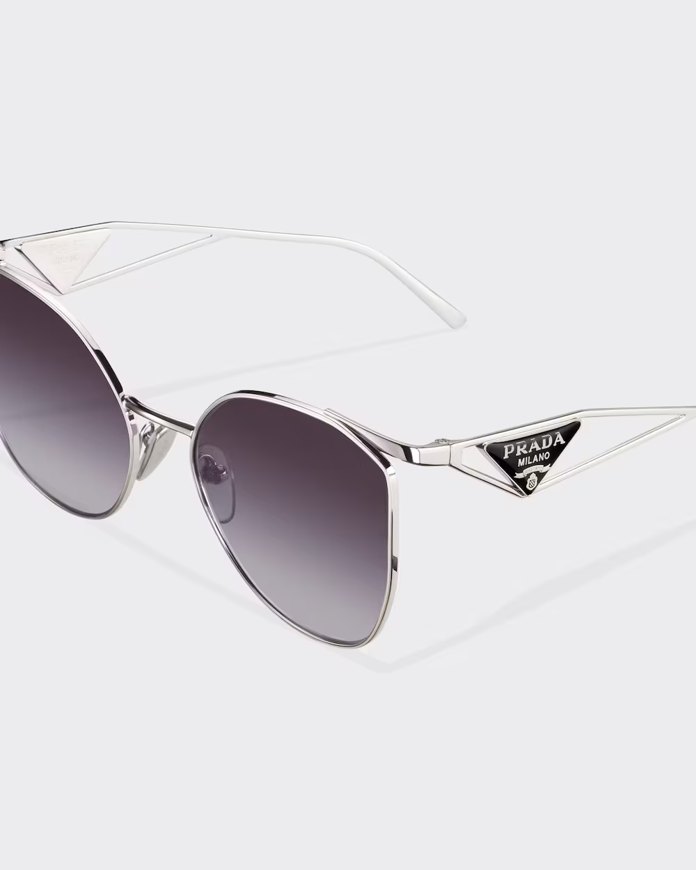 Prada SPR 50ZS 1BC-09S Irregular Sunglasses Silver Gray Gradient