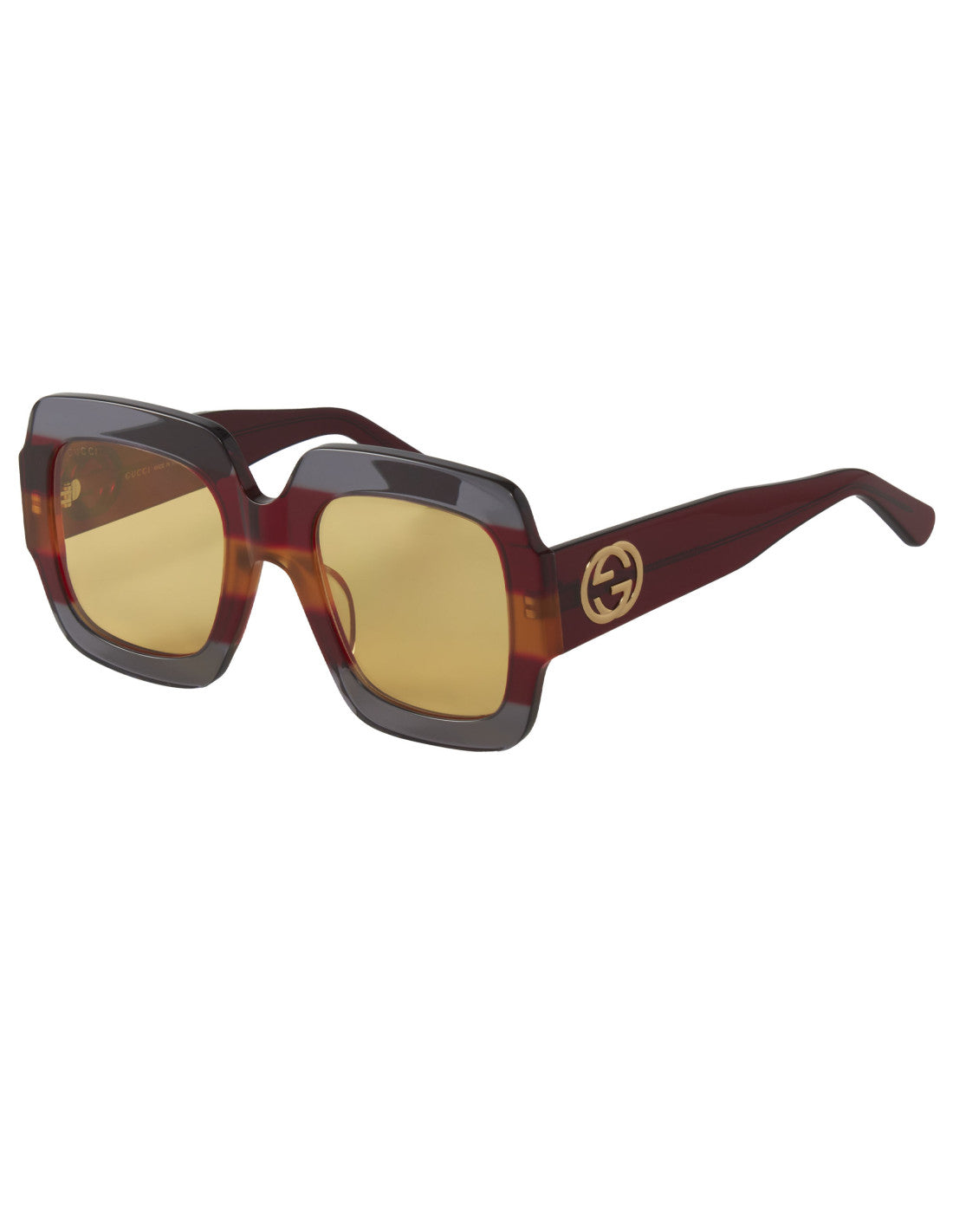 Gucci Gg0178s 002 Oversized Square Red Blue Brown