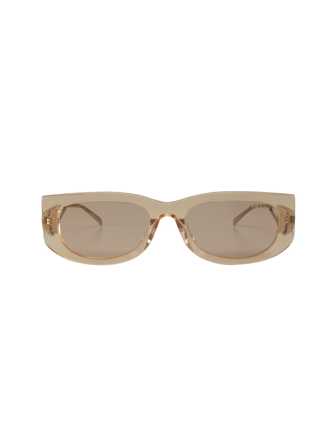 Prada SPR 14Y 19M-4I2 Symbole Rectangle Crystal Beige