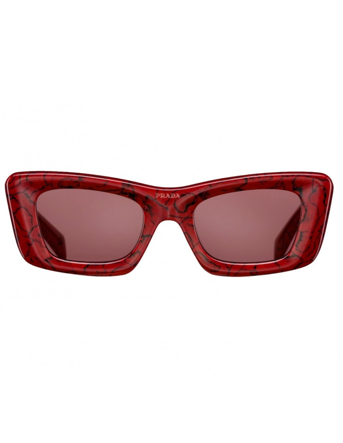 Prada SPR 13ZS 15D-08S Square Fashion Red Marble