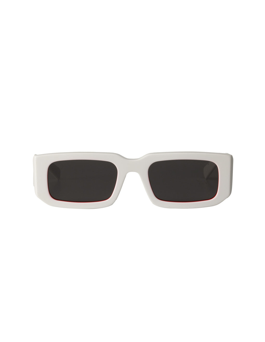 Prada SPR 06YS 17M-5S0 Square Shape Abstract White Orange