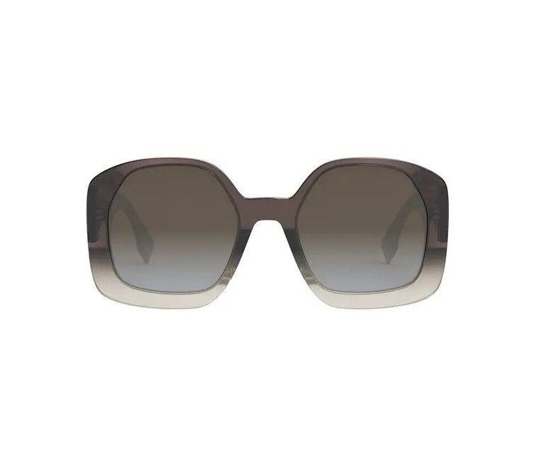 Fendi FE40048U C03 Geometric Sunglasses Grey Gradient