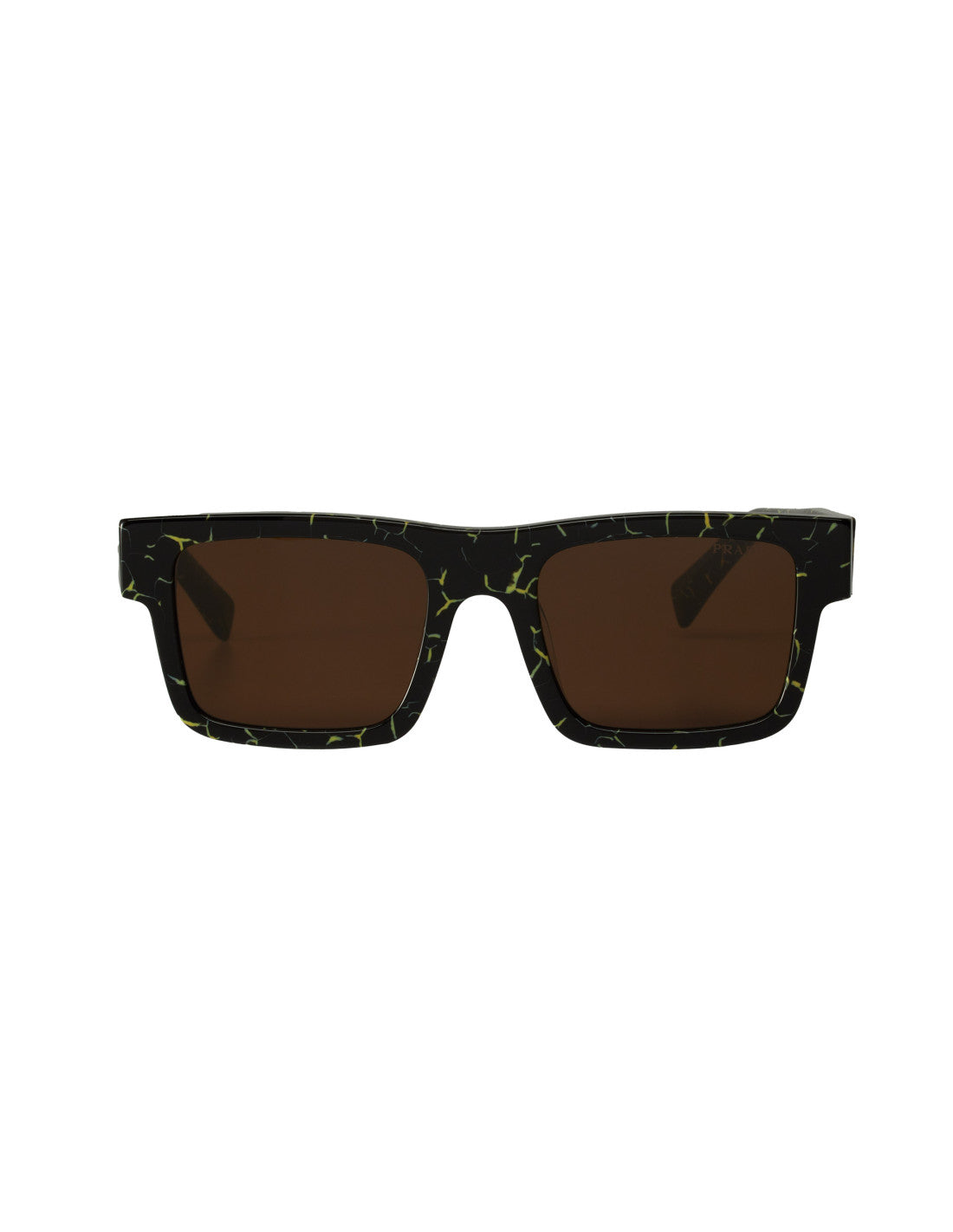 Prada SPR 19WS 19D-01T Square Shape Yellow Marble
