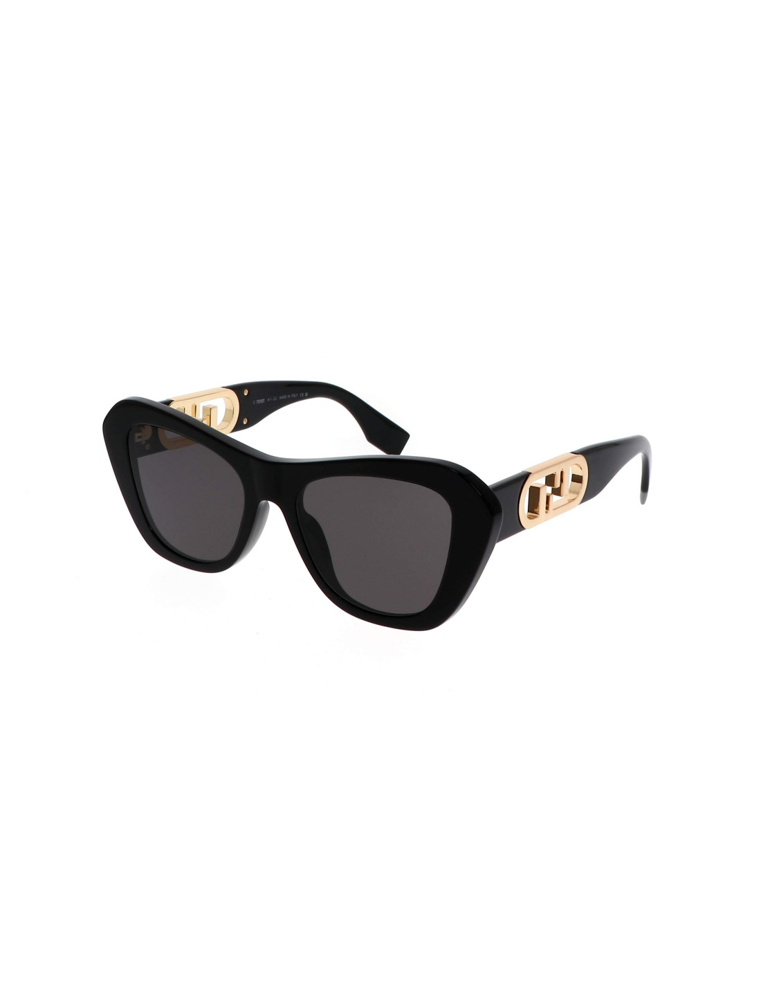 Fendi FE40064I C01 Geometric Sunglasses Black Gold