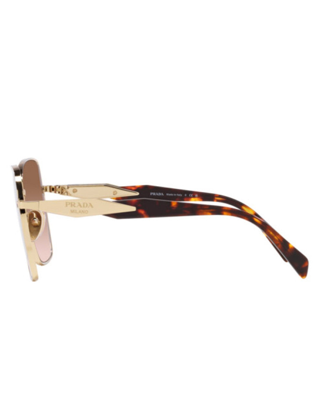 Prada SPR 64ZS ZVN-0A6 Square Shape Pale Gold Brown Gradient