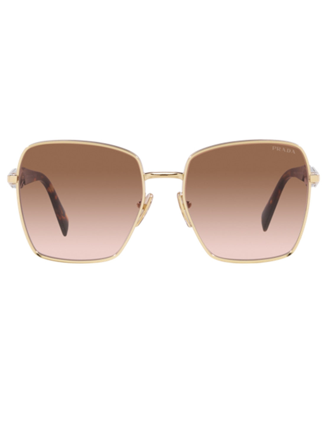 Prada SPR 64ZS ZVN-0A6 Square Shape Pale Gold Brown Gradient