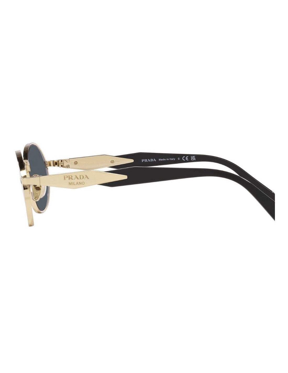 Prada SPR 65ZS ZVN-09T Oval Shape Pale Gold Dark Grey