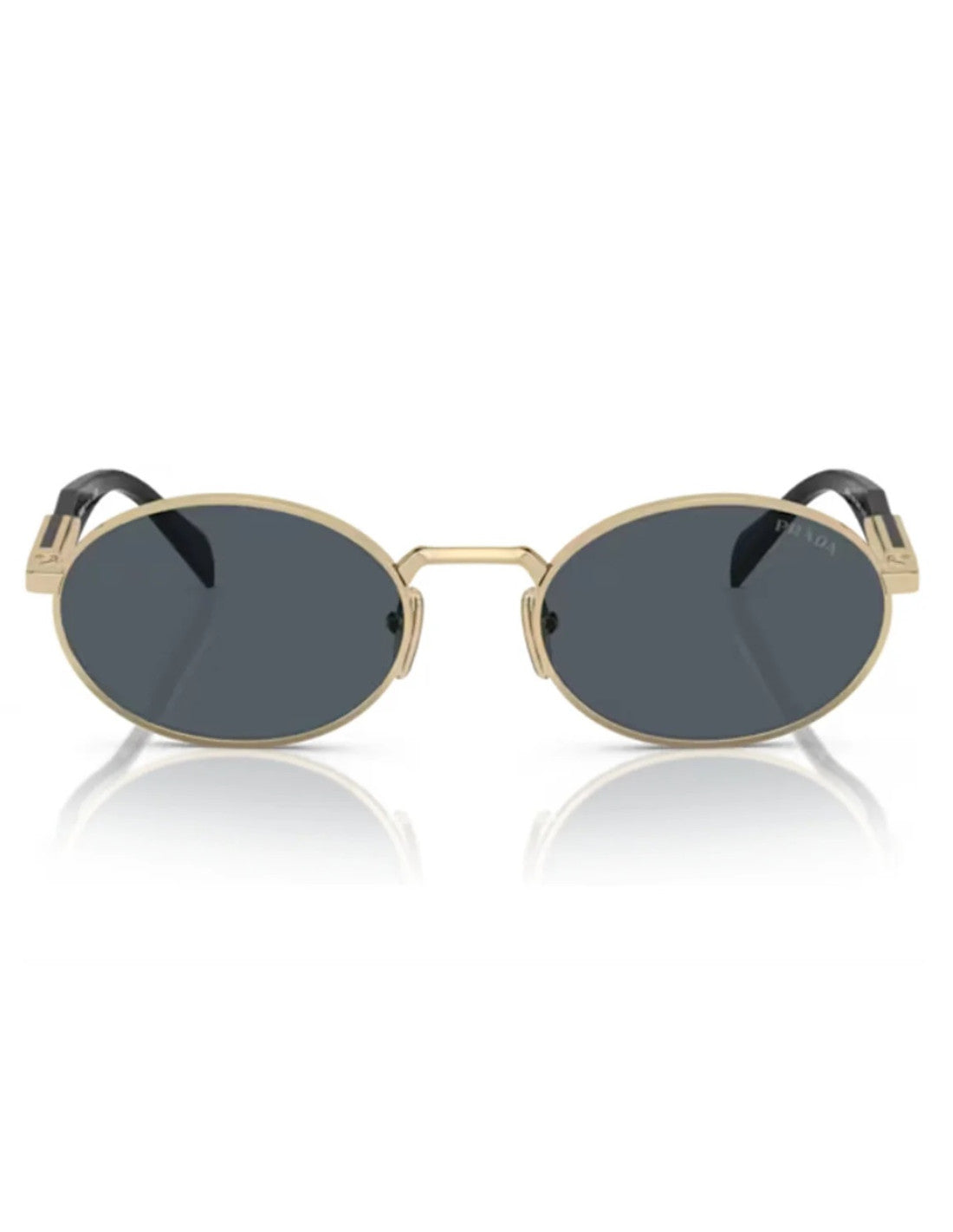 Prada SPR 65ZS ZVN-09T Oval Shape Pale Gold Dark Grey