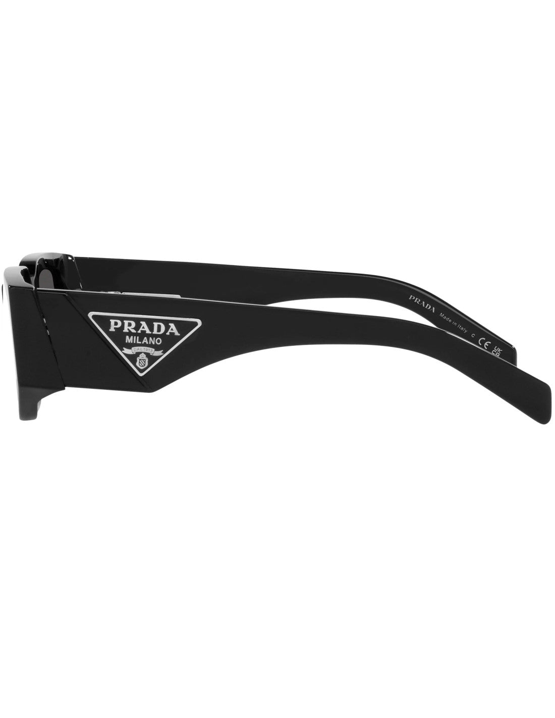 Prada SPR 09ZS 1AB-5S0 Square Shape Black Silver