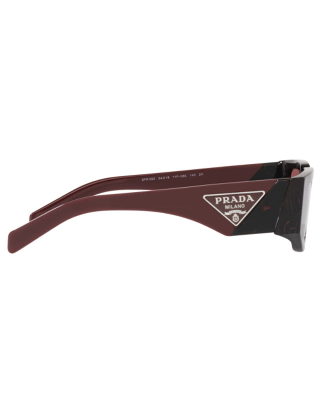 Prada SPR 09ZS 11F-08S Square Shape Red Black
