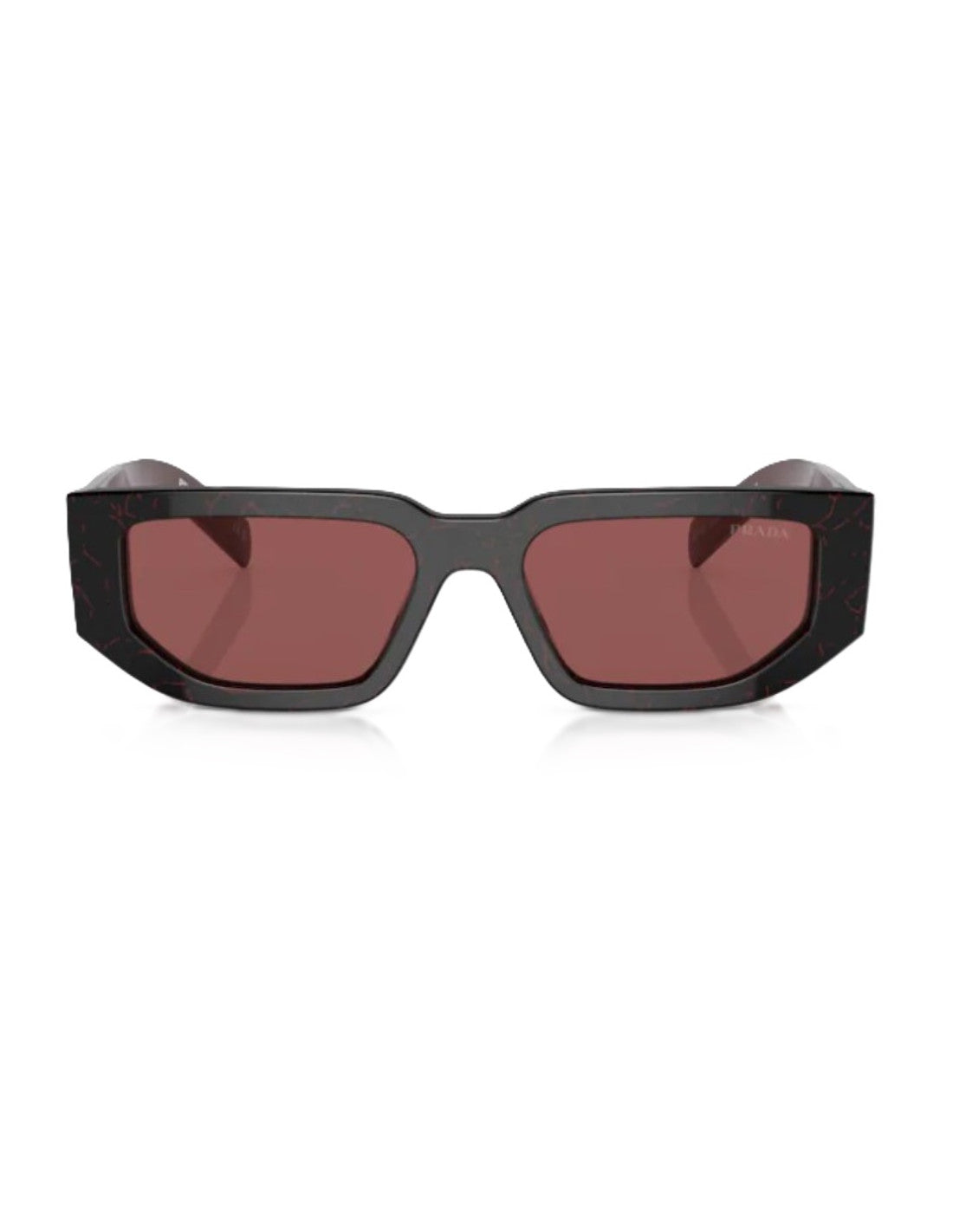 Prada SPR 09ZS 11F-08S Square Shape Red Black