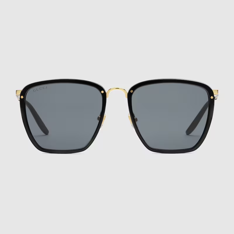 Gucci Gg0673S 001 Square Metal Black